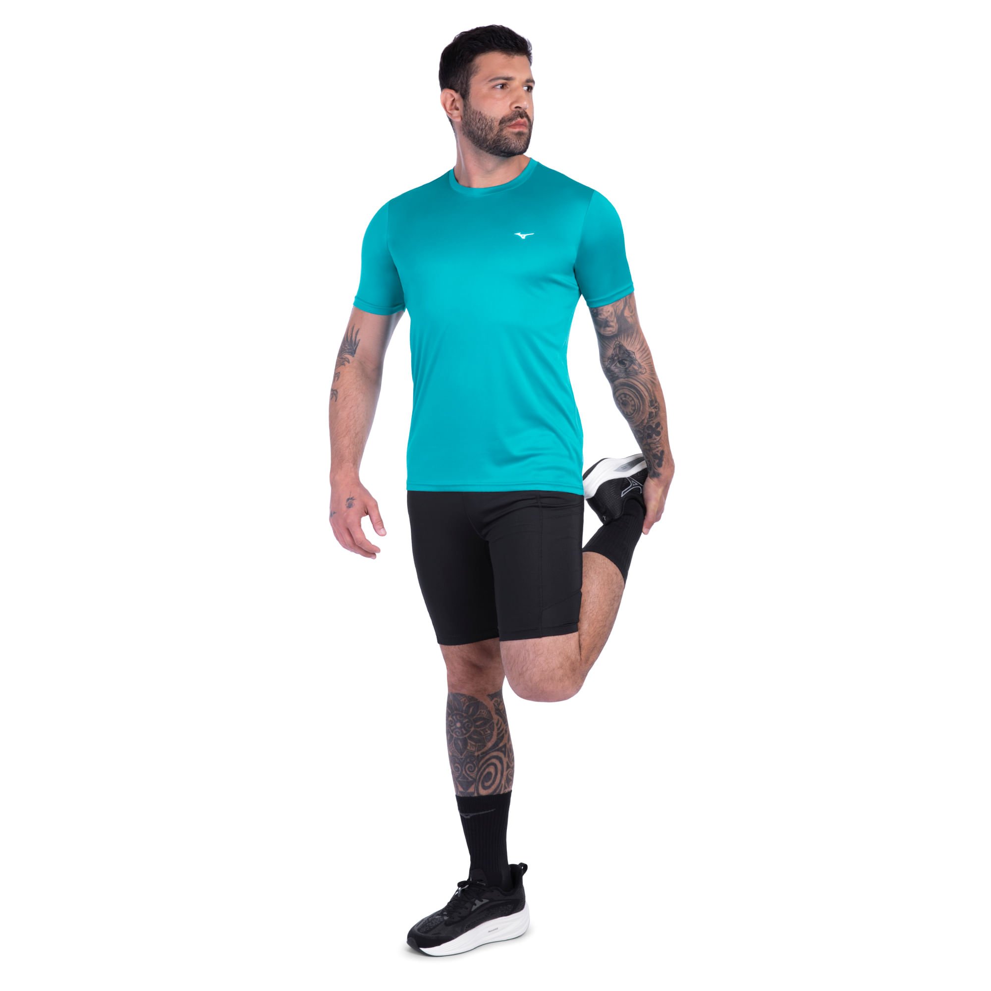 Camiseta de Corrida Mizuno Run Spark 2 Masculina Azul 3