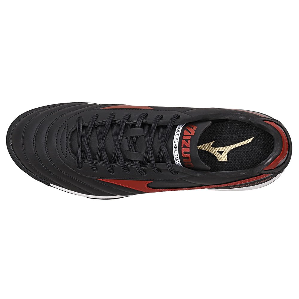 Chuteira de Campo Mizuno Morelia Classic AS Masculina Preto/Vermelho 3