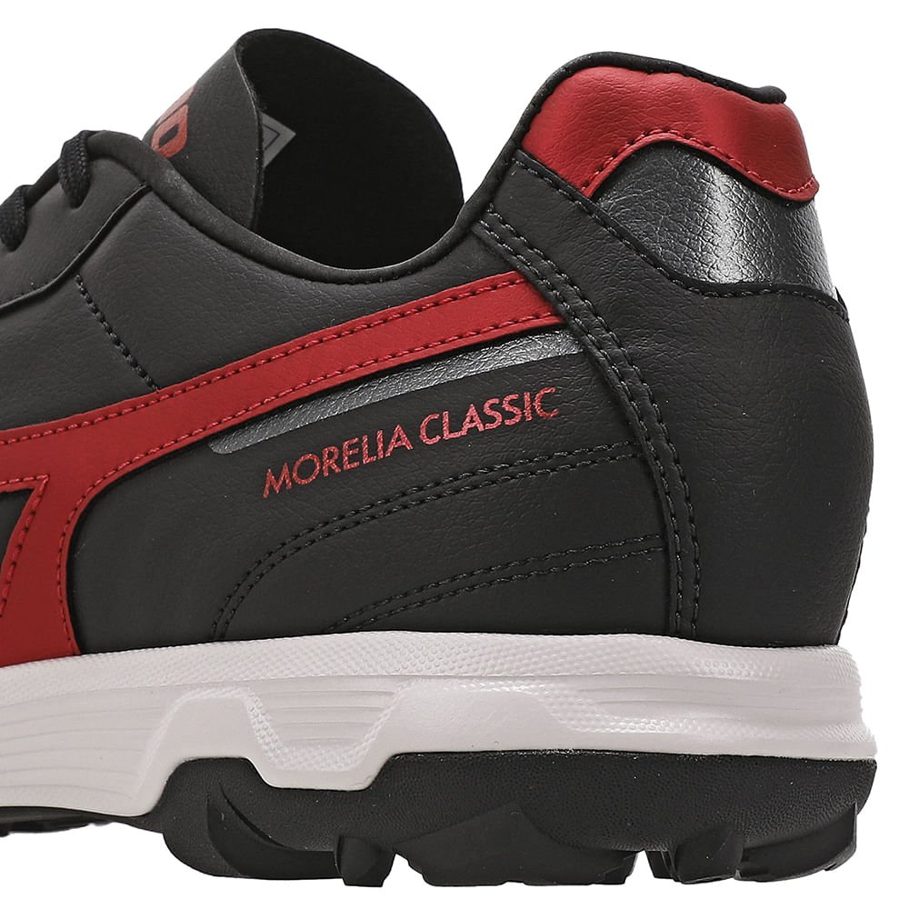 Chuteira de Campo Mizuno Morelia Classic AS Masculina Preto/Vermelho 8
