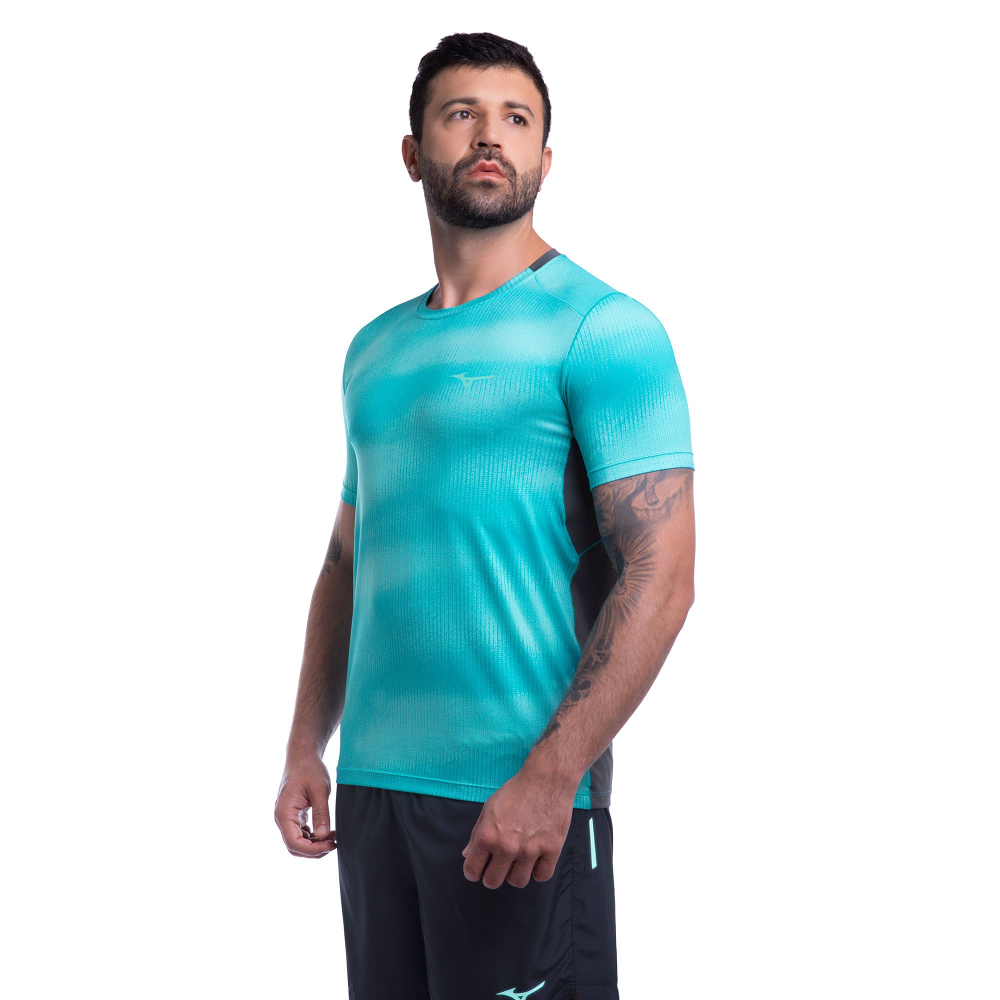 Camiseta de Corrida Mizuno Run Easy 5 Masculina Verde 2