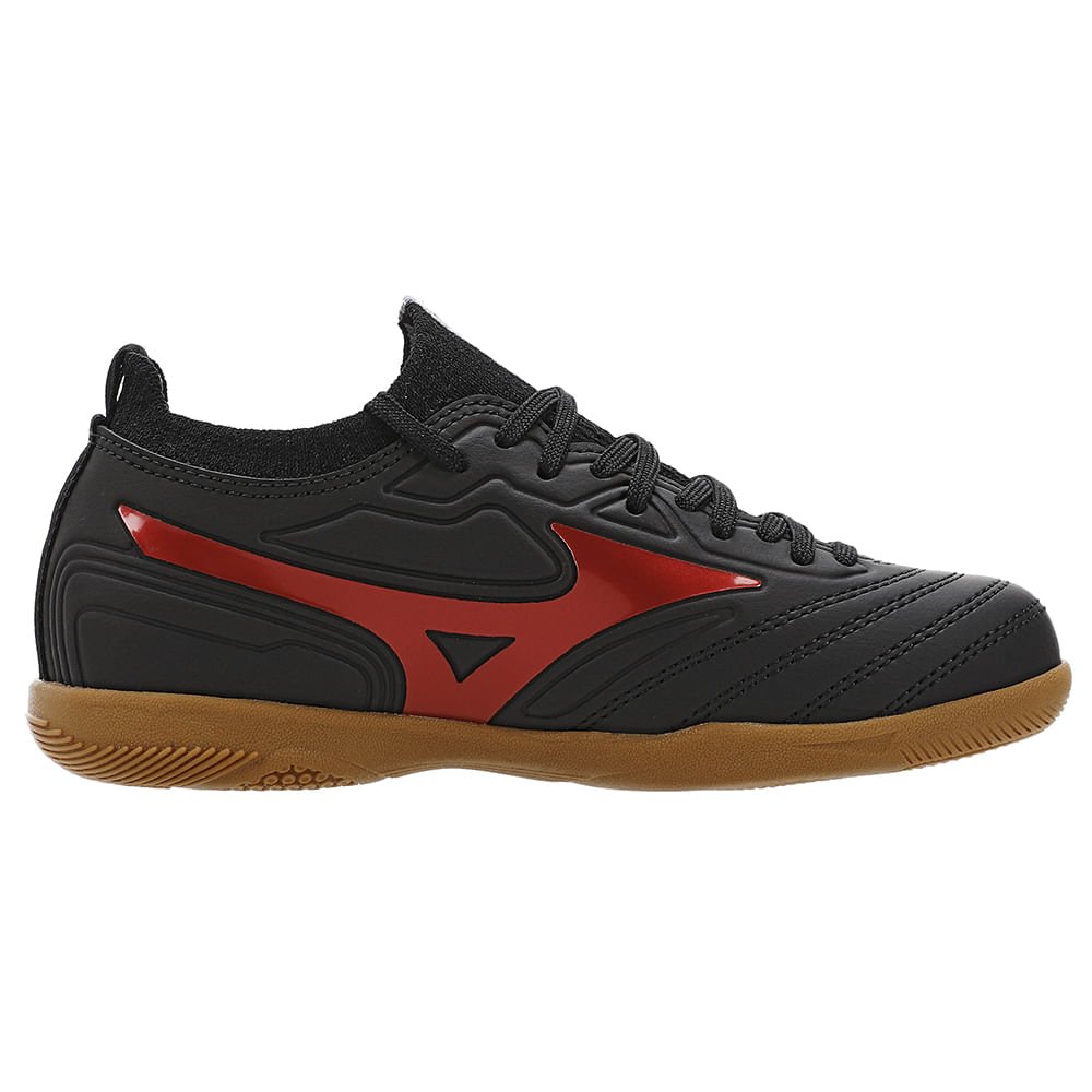 Chuteira Futsal Mizuno Regent IN Junior Preto/Vermelho 5