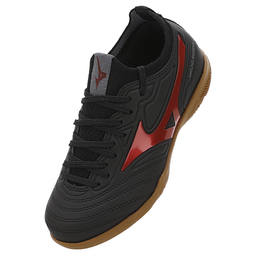 Chuteira Futsal Mizuno Regent IN Junior Preto/Vermelho 7