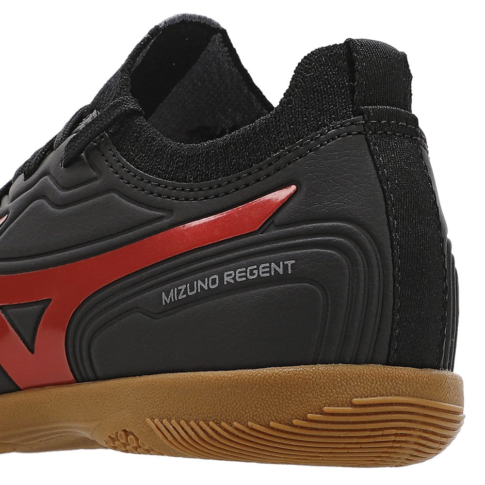 Chuteira Futsal Mizuno Regent IN Junior Preto/Vermelho 8