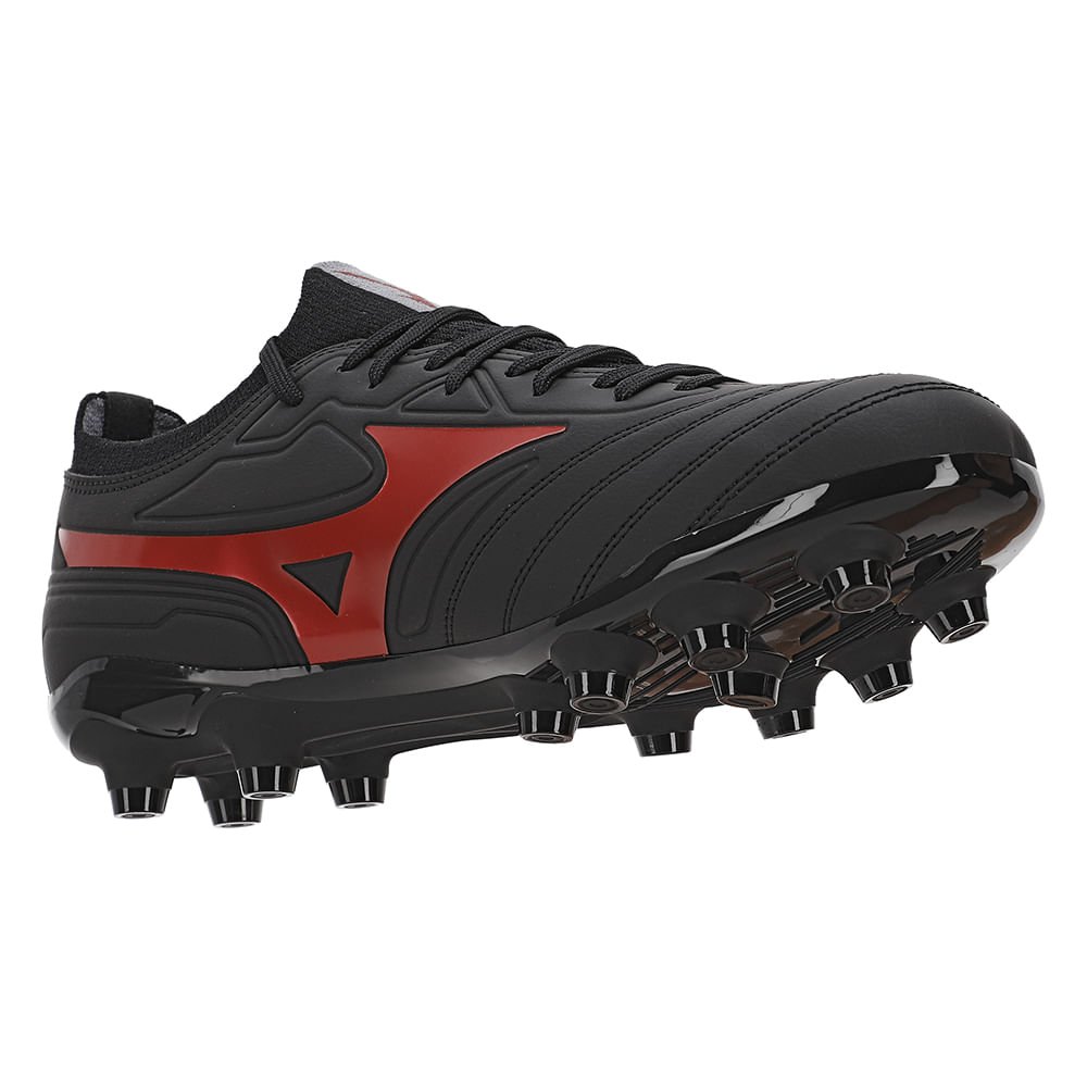Chuteira de Campo Mizuno Regent MD Masculina Preto/Vermelho 6
