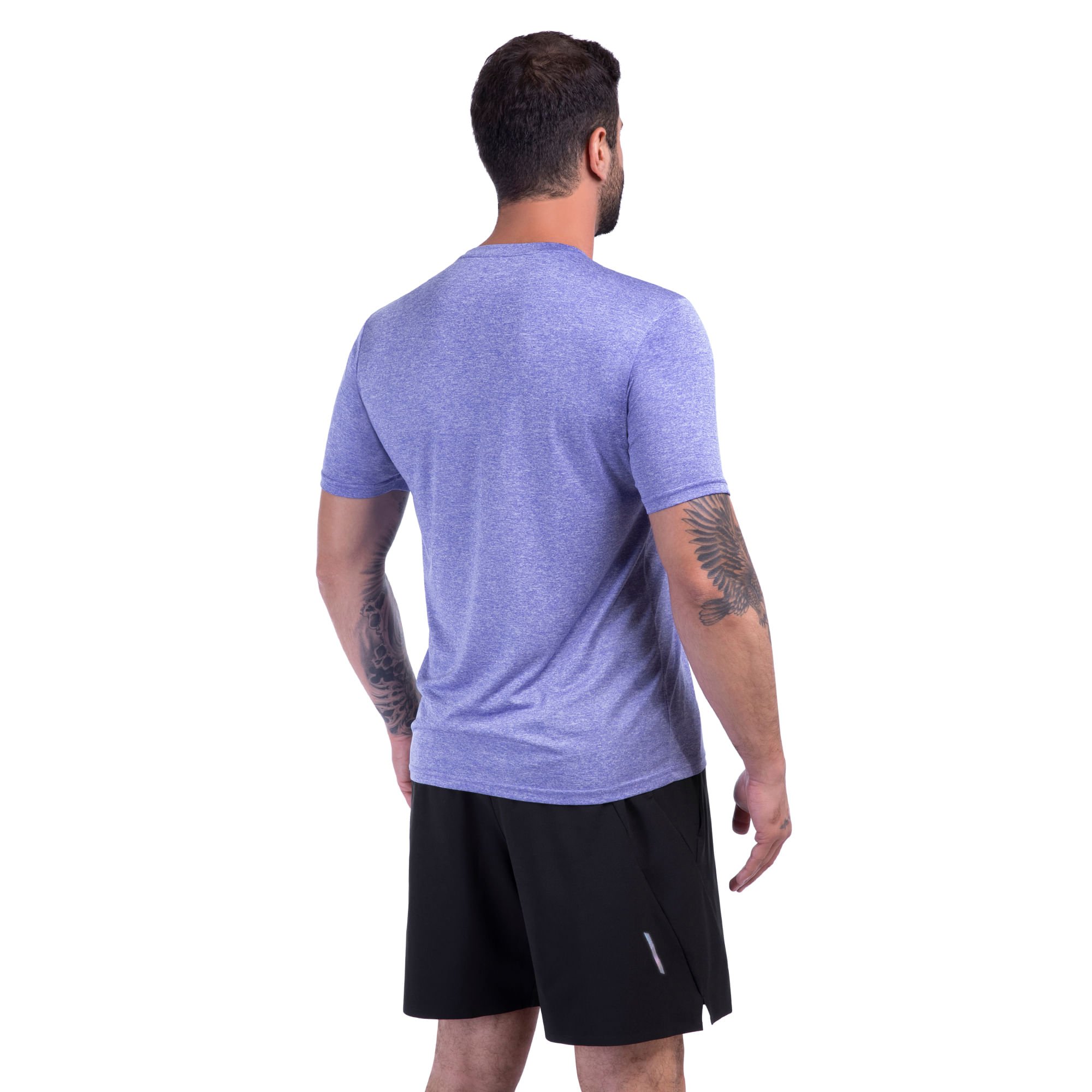 Camiseta de Corrida Mizuno Run Spark Mescla Masculino Roxo 3