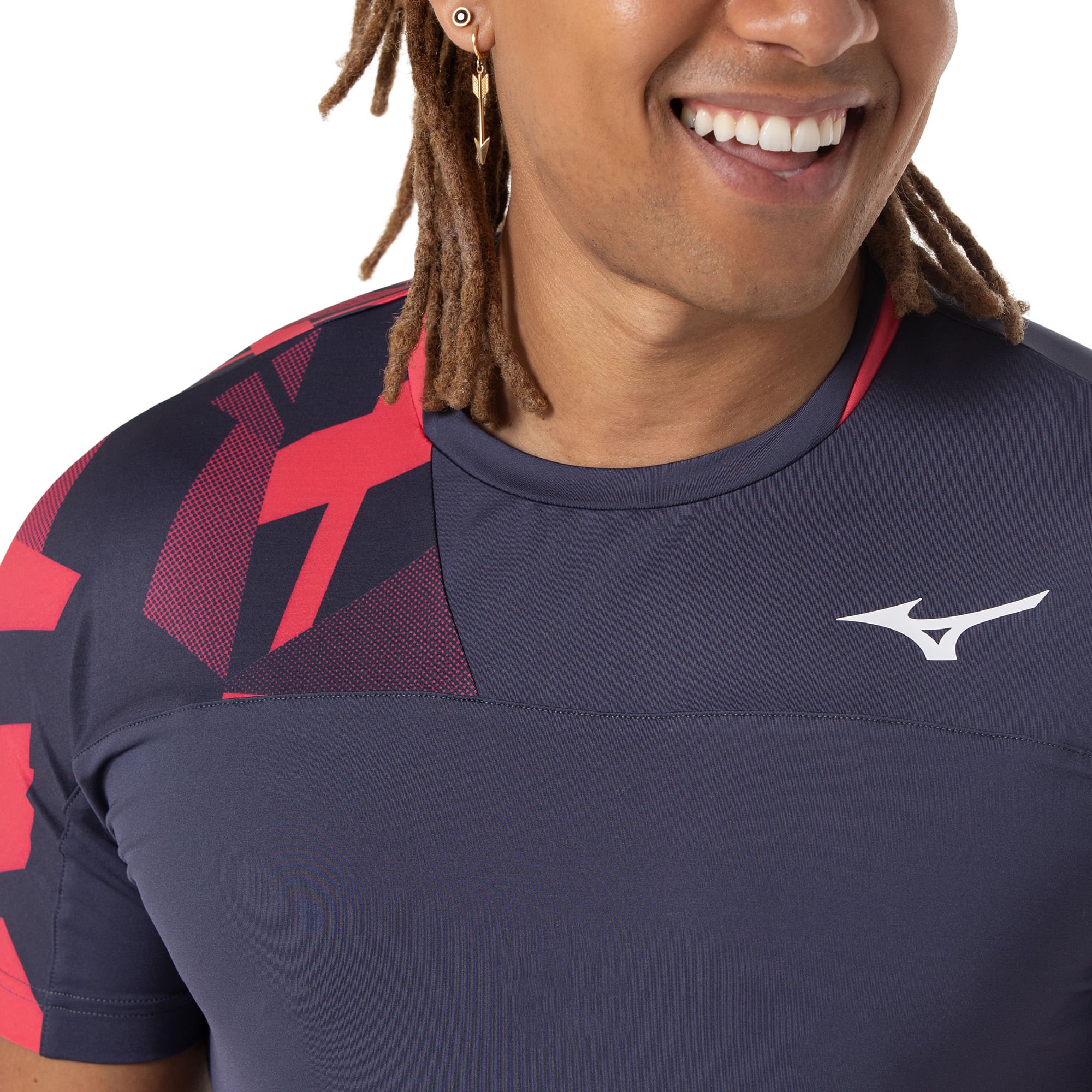 Camiseta de Tennis Mizuno Daybreakers Shadow Masculina Azul 2