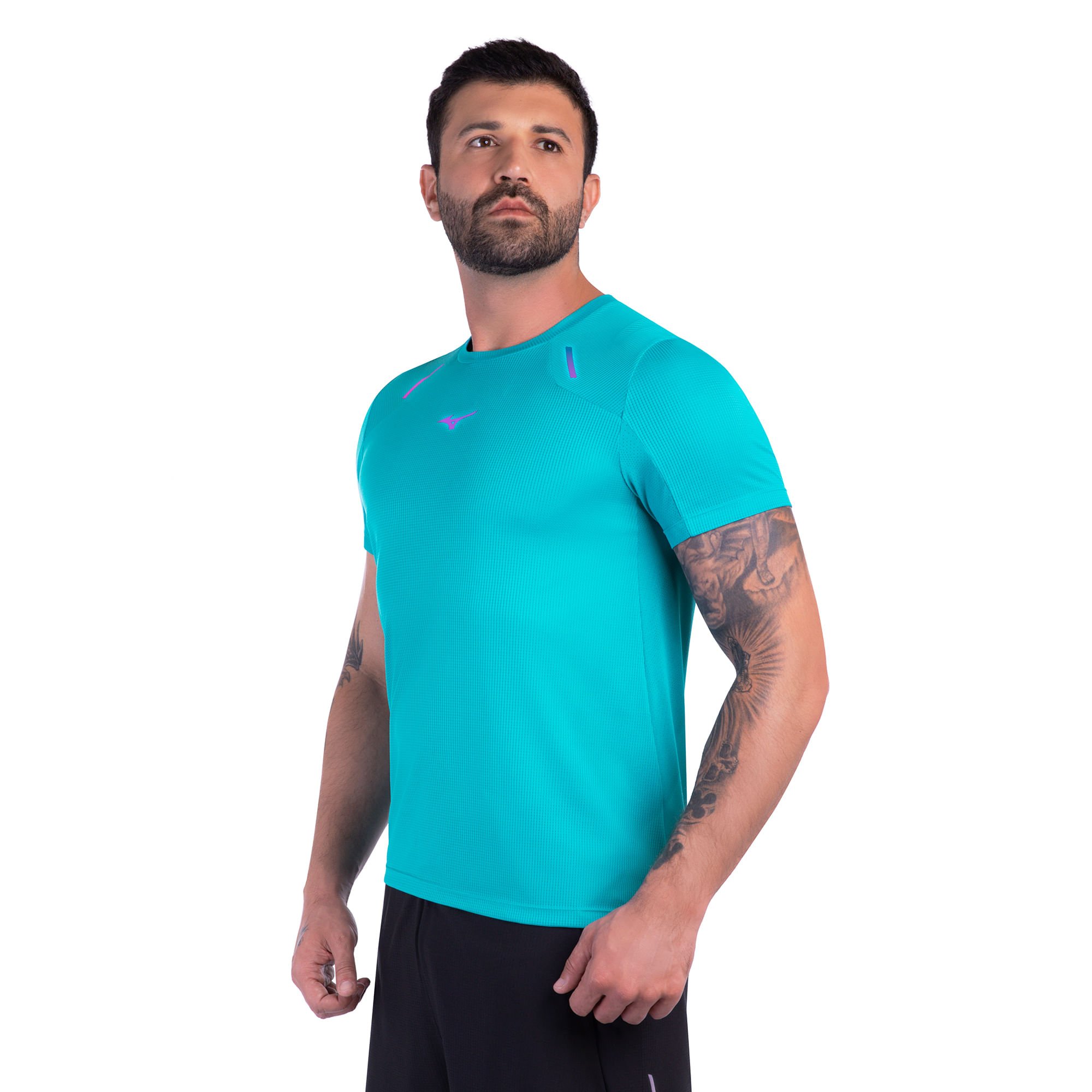 Camiseta de Corrida Mizuno High 3 Masculina Azul 2