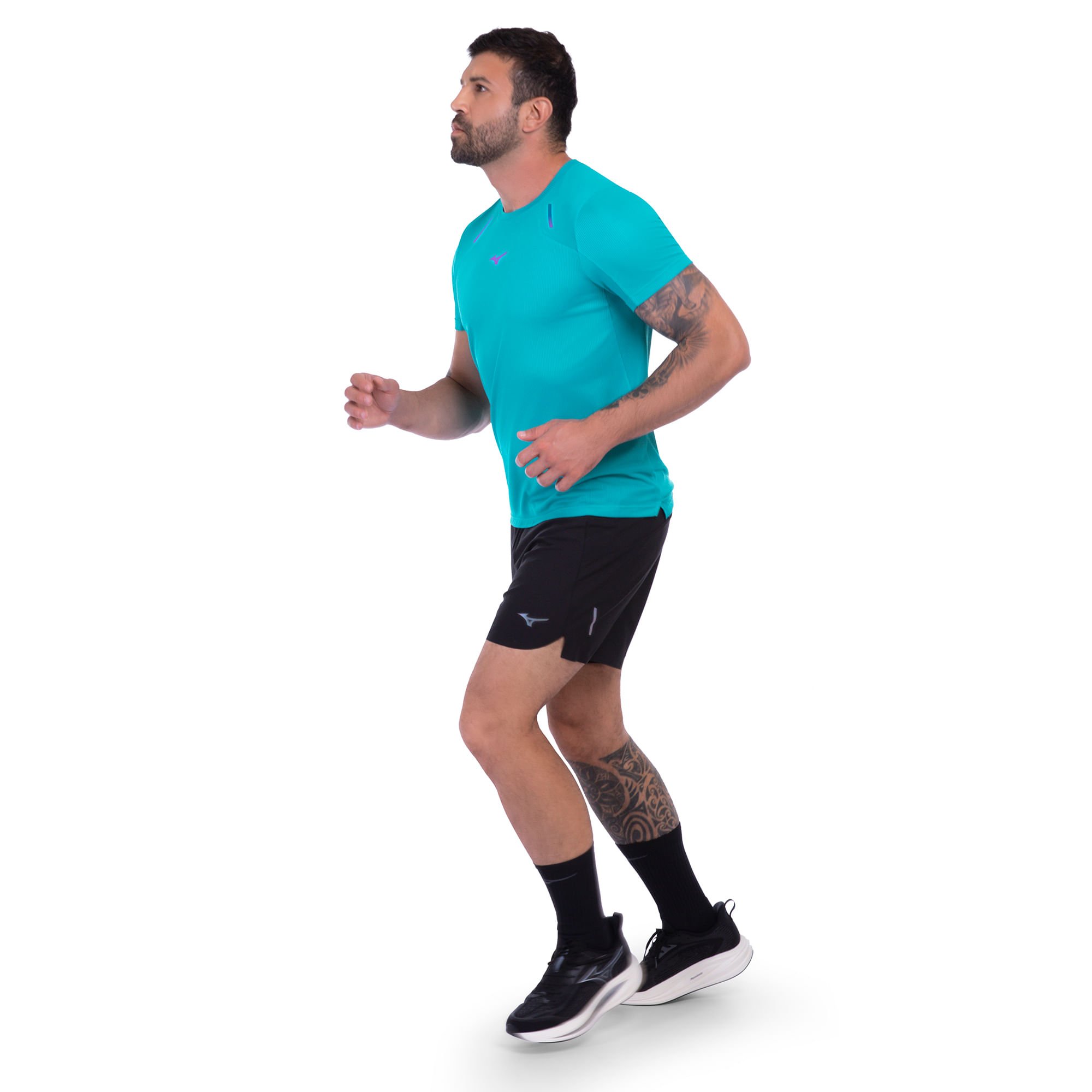 Camiseta de Corrida Mizuno High 3 Masculina Azul 3