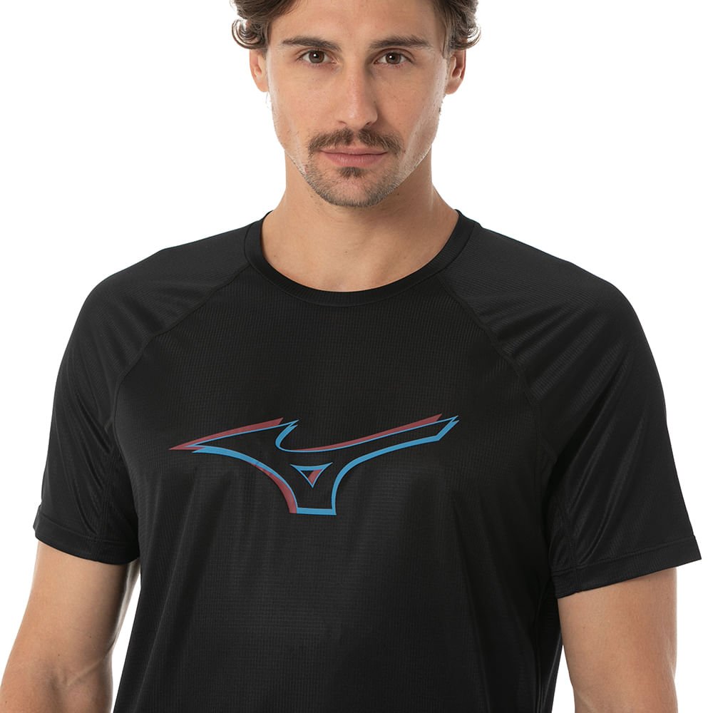Camiseta de Corrida Masculina Mizuno Run Easy 4 Preto 2