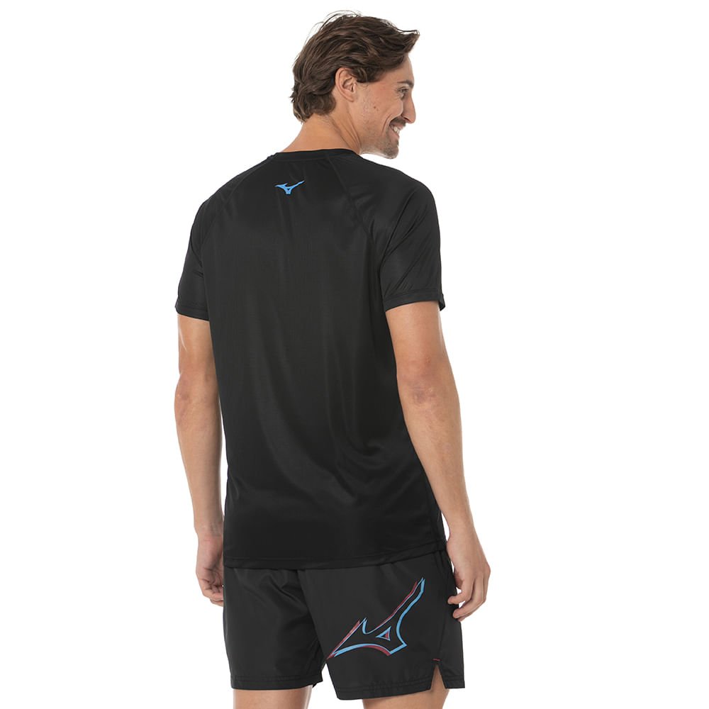 Camiseta de Corrida Masculina Mizuno Run Easy 4 Preto 3