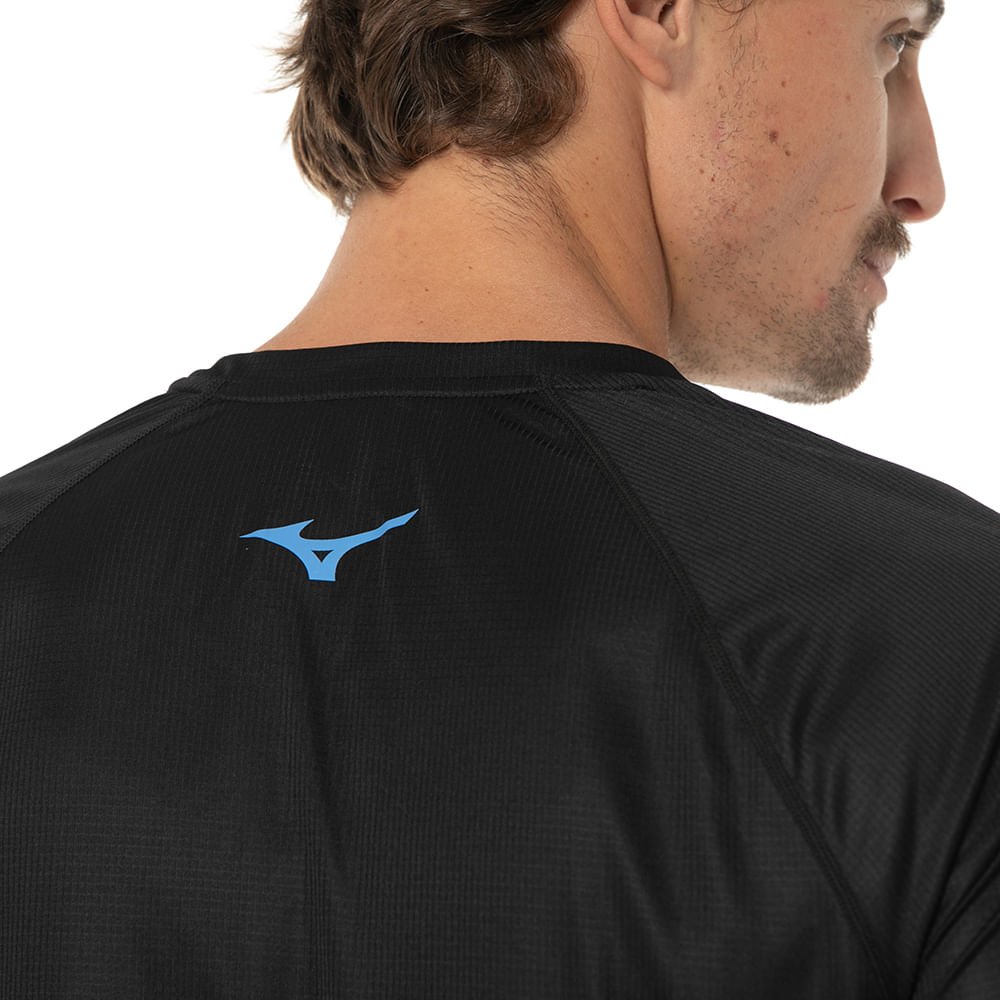 Camiseta de Corrida Masculina Mizuno Run Easy 4 Preto 4