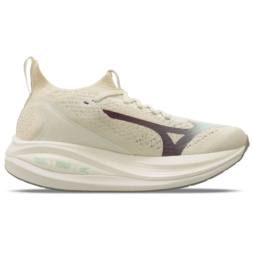 Tênis de Corrida Mizuno Neo Vista 2 Feminino Branco Off/Marrom 4