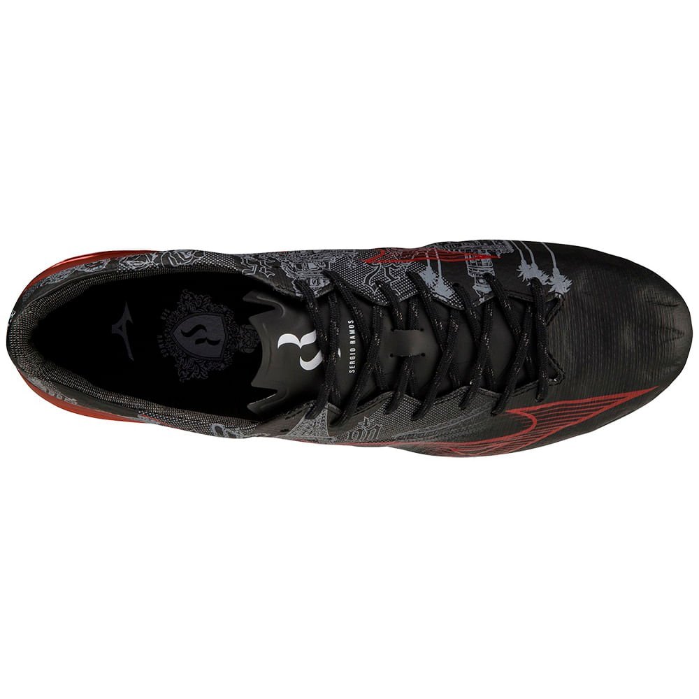 Chuteira de Campo Masculina Alpha SR4 Japan Preto/Laranja 3