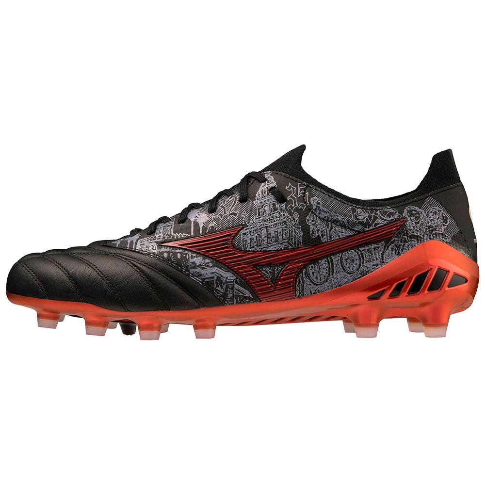 Chuteira de Campo Masculina Mizuno Neo III SR4 Beta Japan Preto/Laranja 4