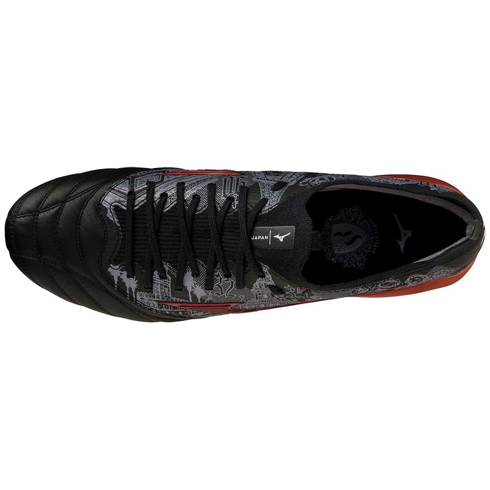 Chuteira de Campo Masculina Mizuno Neo III SR4 Beta Japan Preto/Laranja 5