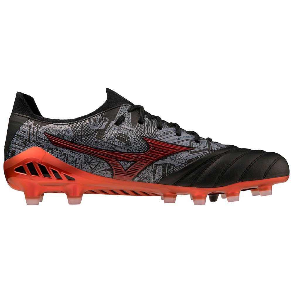 Chuteira de Campo Masculina Mizuno Neo III SR4 Beta Japan Preto/Laranja 2
