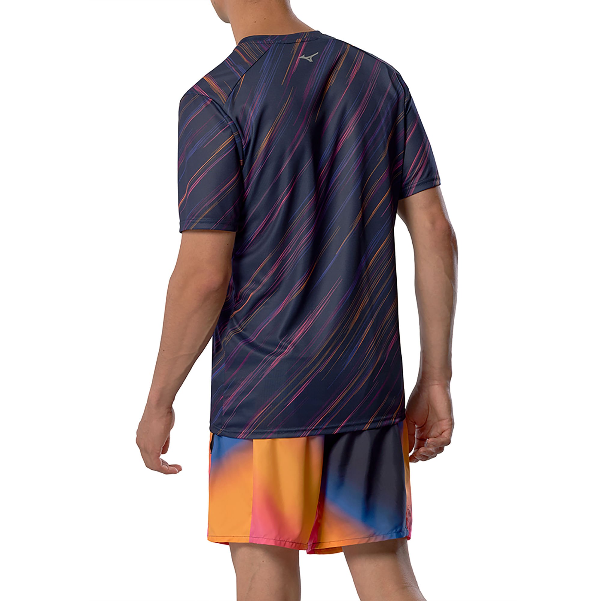Camiseta de Corrida Mizuno Core Graphic Masculina Azul Marinho 4