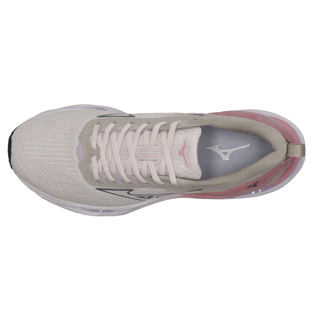 Tênis de Corrida Feminino Mizuno Wave Stratos 3 Bege 2
