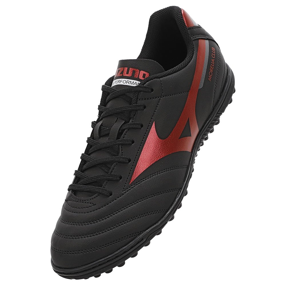 Chuteira Society Mizuno Morelia Club AS Masculina Preto/Vermelho 7