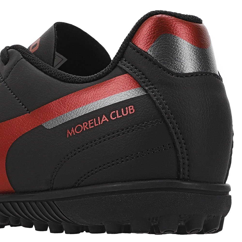 Chuteira Society Mizuno Morelia Club AS Masculina Preto/Vermelho 8