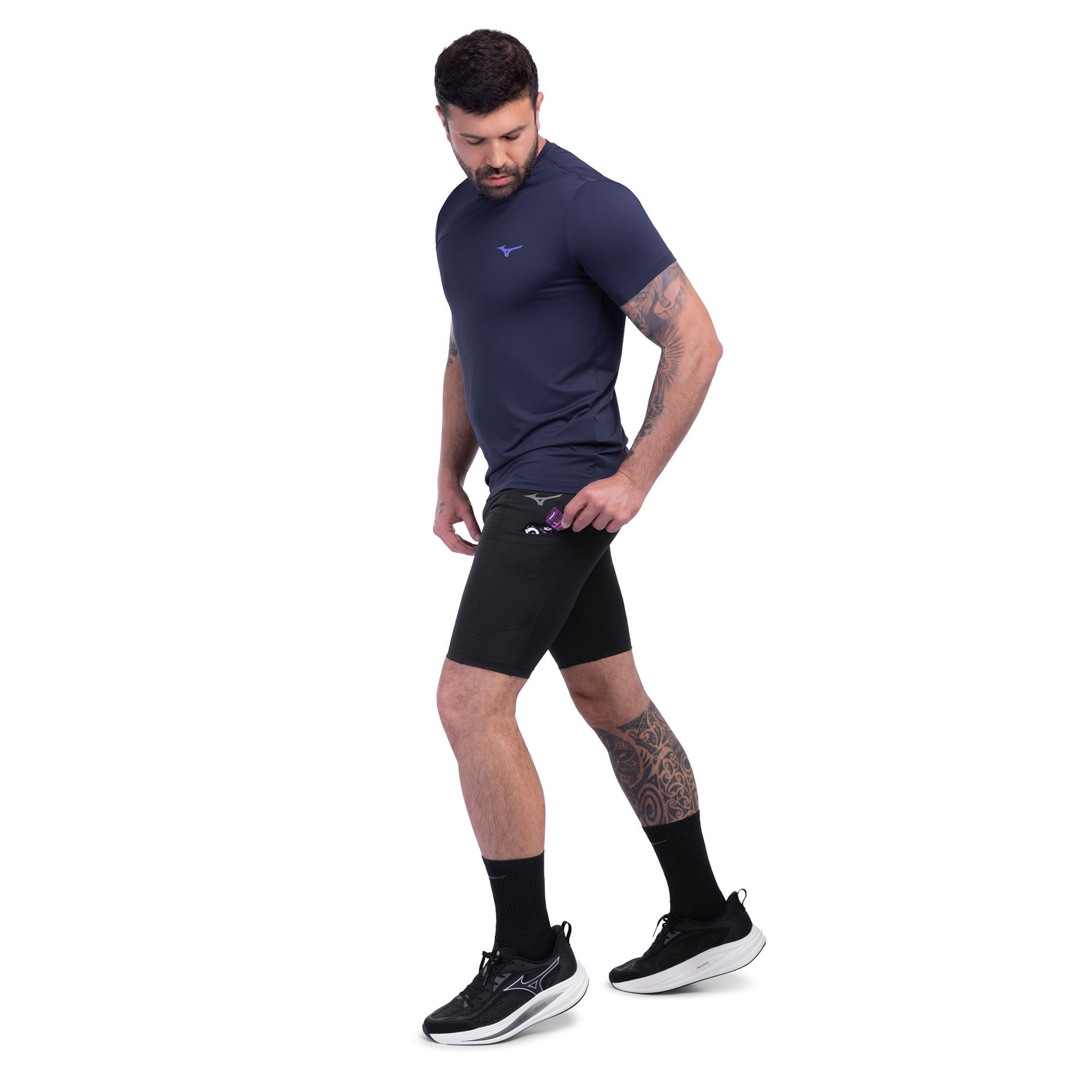 Bermuda de Corrida Mizuno Compress Masculina Preto 3