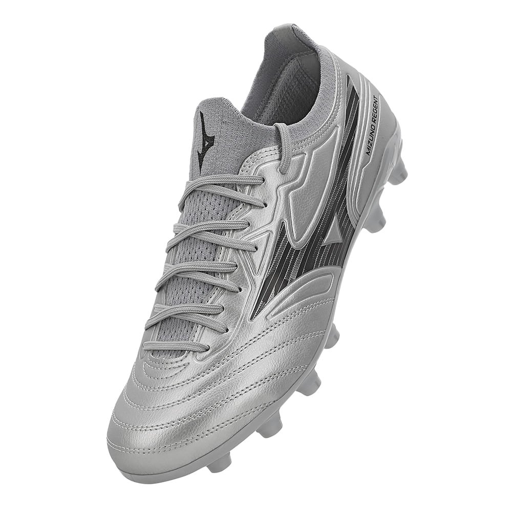 Chuteira de Campo Mizuno Regent MD Masculina Prata 7