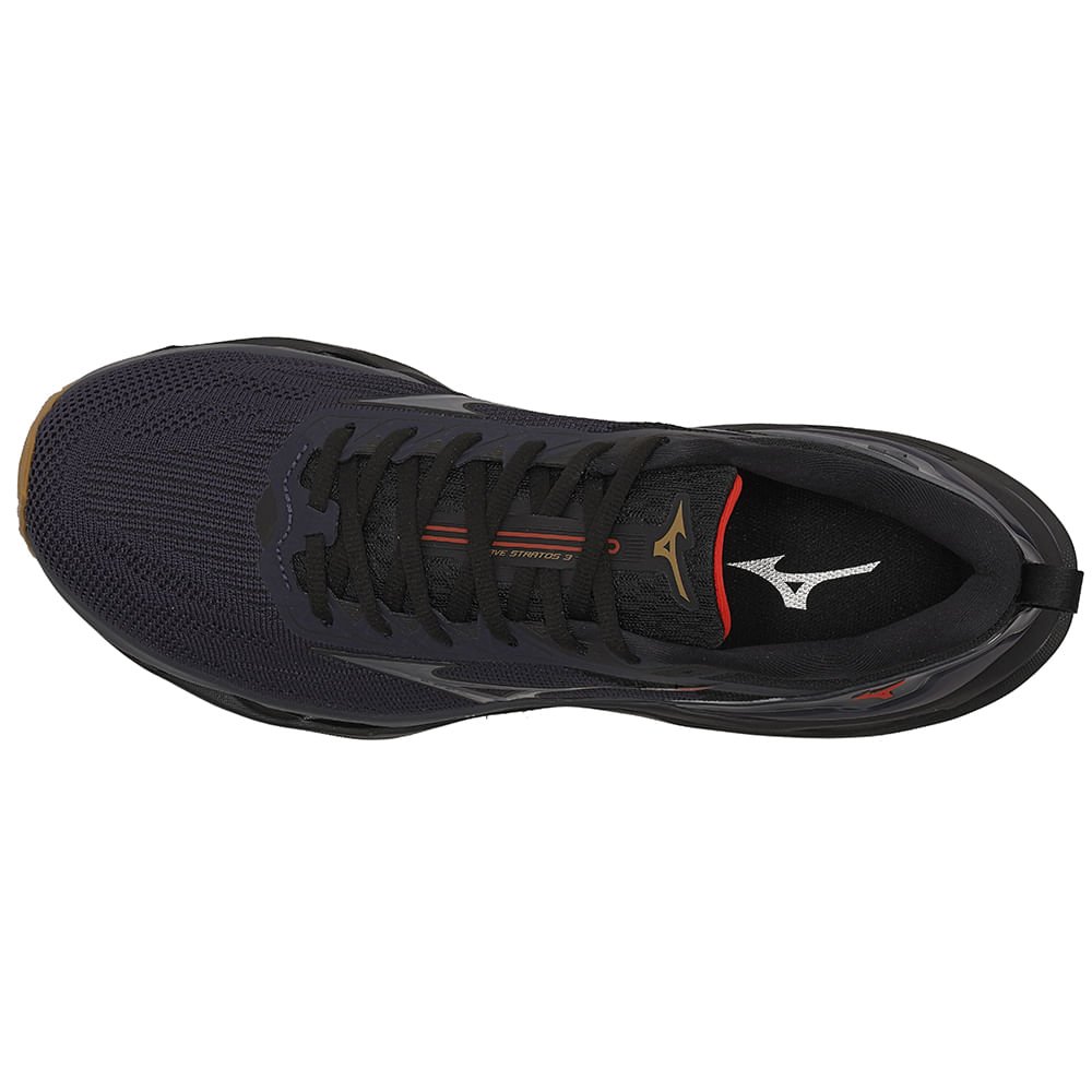 Tênis de Corrida Mizuno Wave Stratos 3 Masculino Preto 2