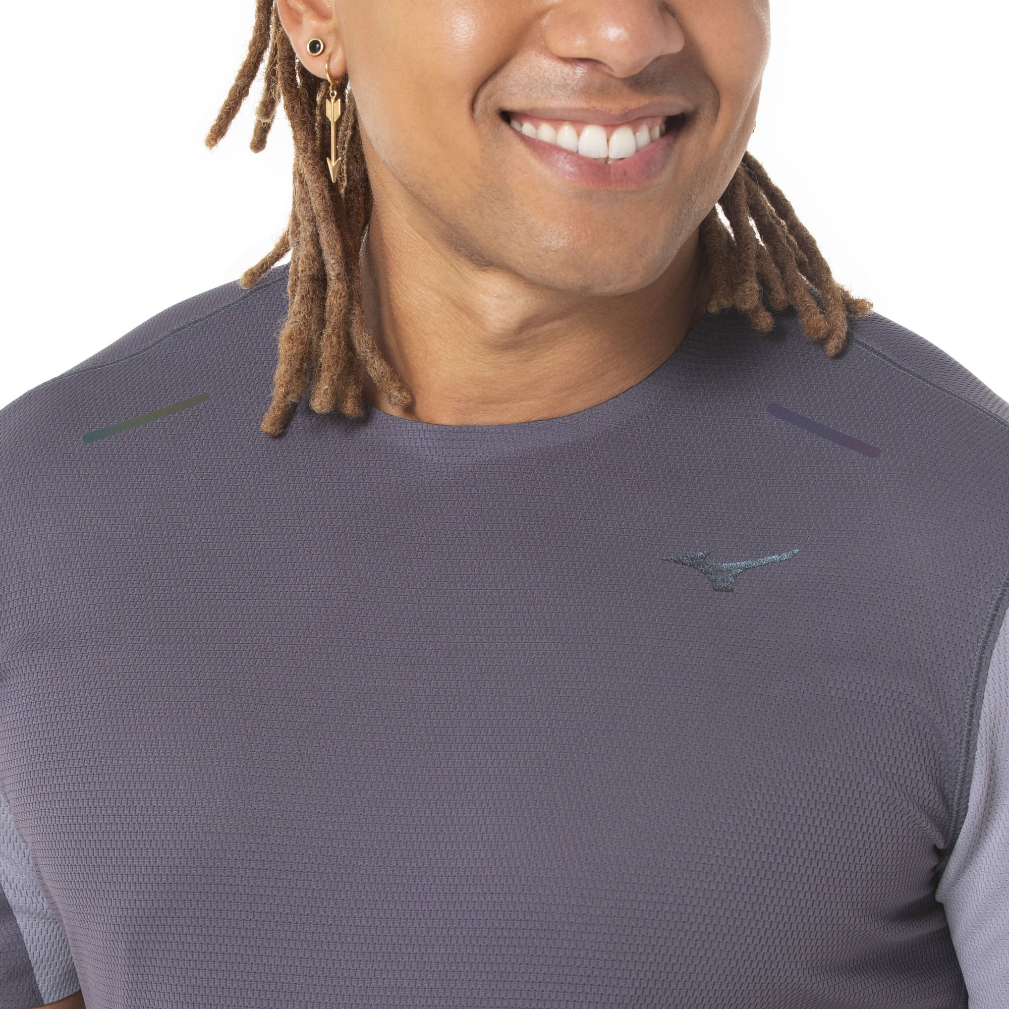 Camiseta de Corrida Mizuno Light Dryaeroflow Masculina Cinza 2