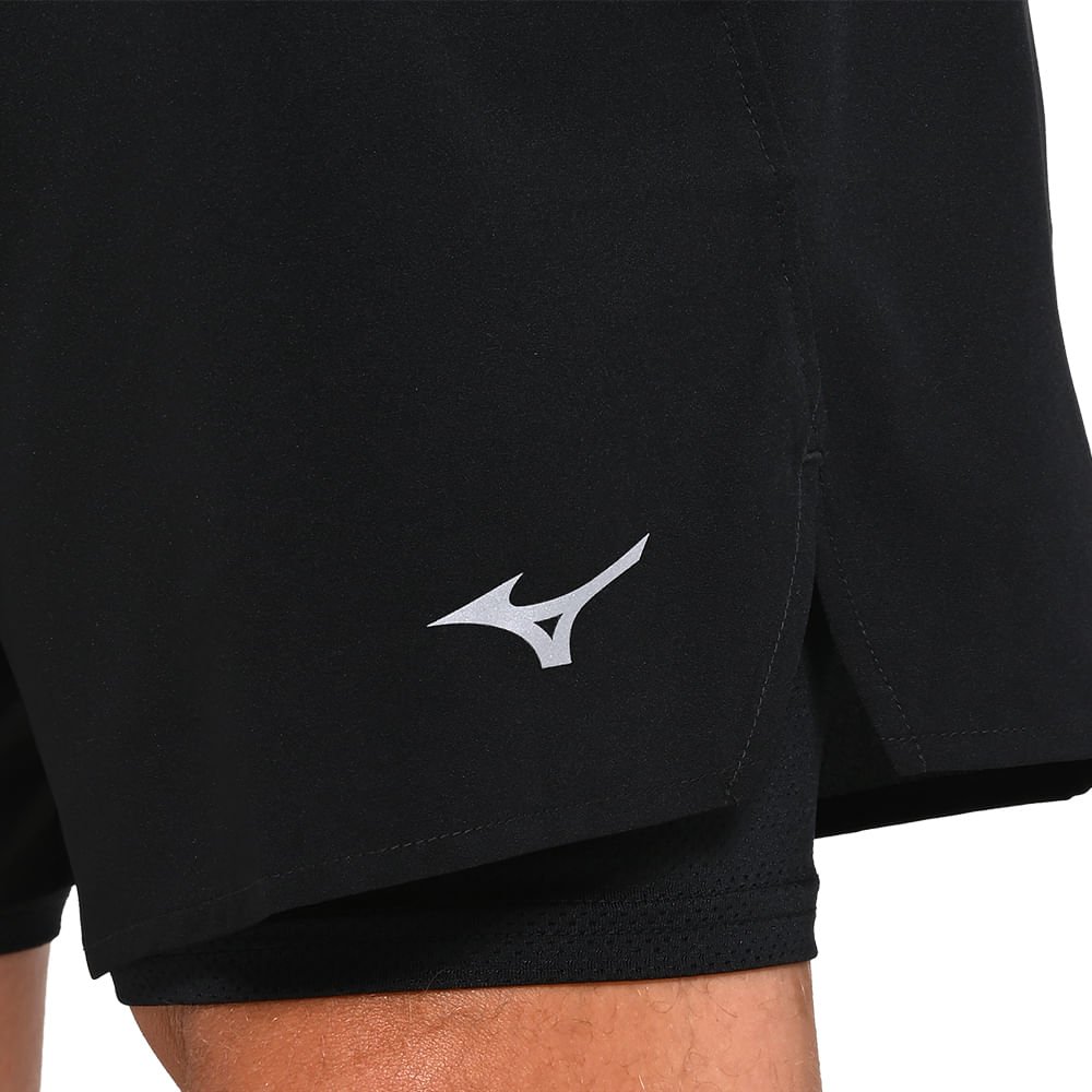 Shorts de Corrida Mizuno Core 7.5 2in1 Masculino Preto 5