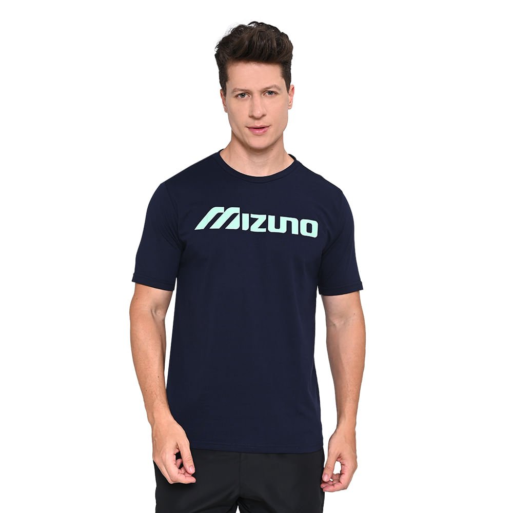 Camiseta Masculina Mizuno Big Logo Azul Marinho 2