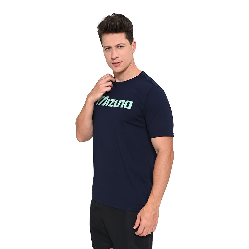Camiseta Masculina Mizuno Big Logo Azul Marinho 3