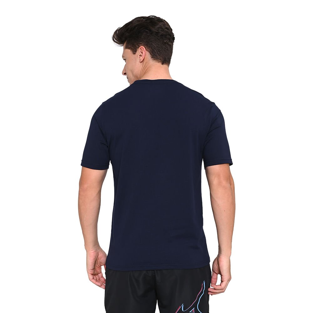 Camiseta Masculina Mizuno Big Logo Azul Marinho 4