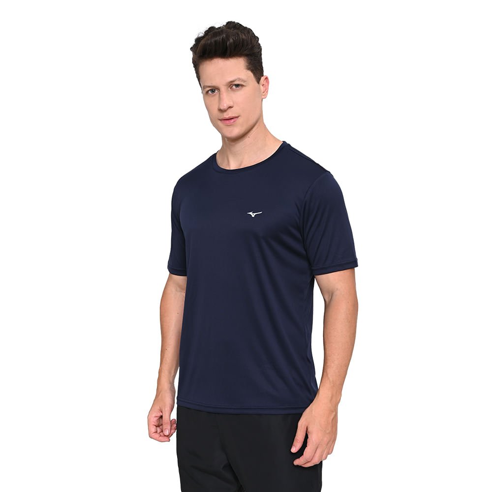 Camiseta de Corrida Masculina Mizuno Run Spark 2 Azul Marinho 3