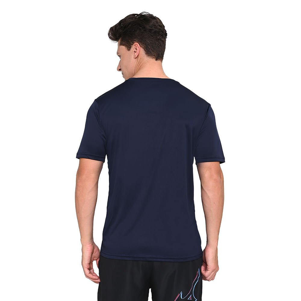 Camiseta de Corrida Masculina Mizuno Run Spark 2 Azul Marinho 4