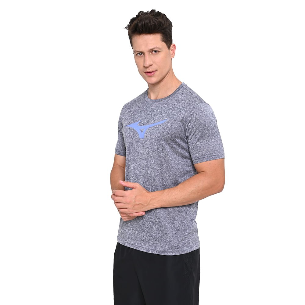 Camiseta de Corrida Mizuno Run Spark Mescl Masculino Cinza 3