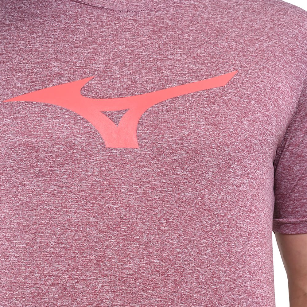 Camiseta de Corrida Mizuno Run Spark Mescla Masculina Rosa 5