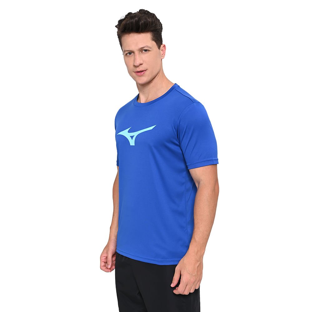 Camiseta de Corrida Masculina Mizuno Run Spark Azul 3