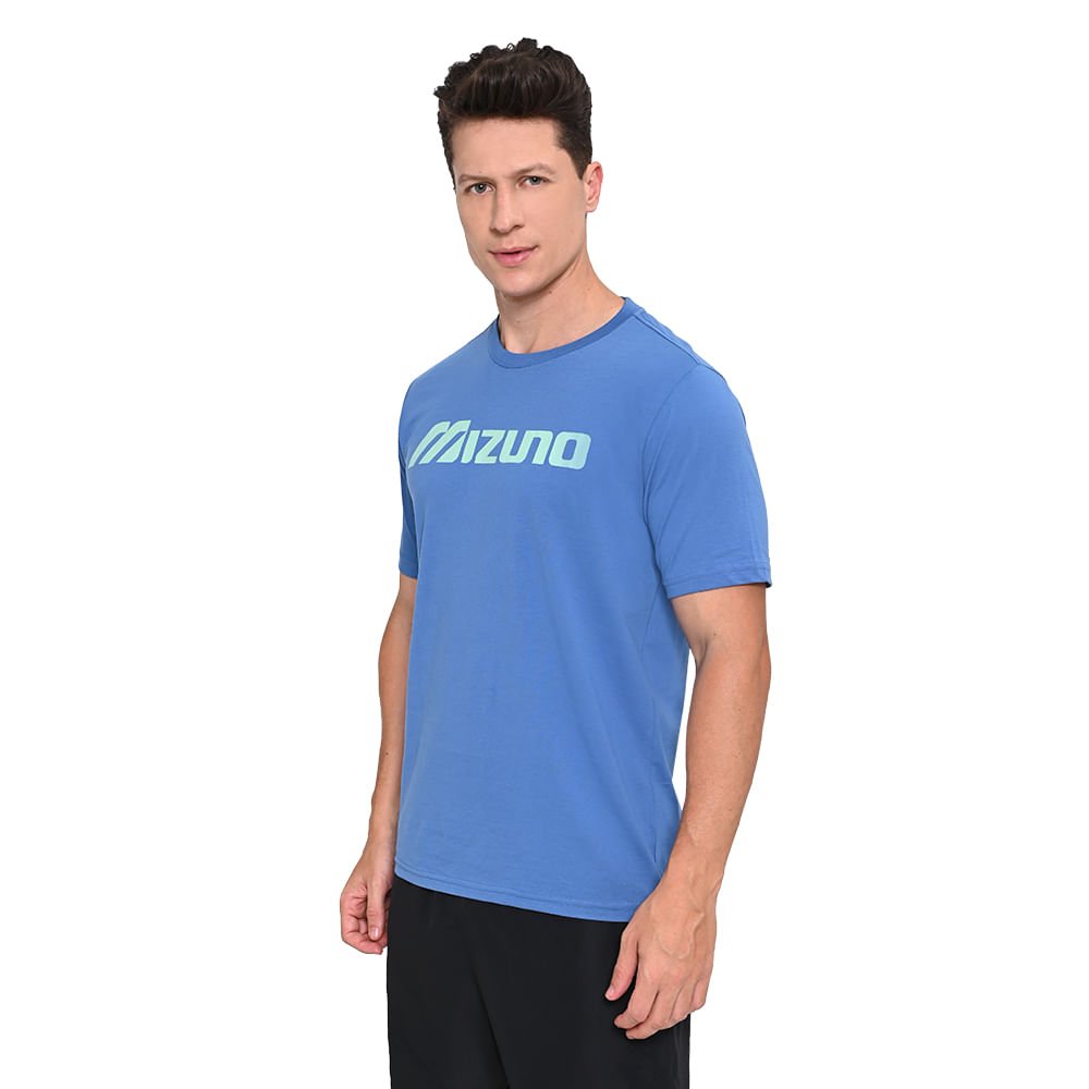 Camiseta Masculina Mizuno Big Logo Azul 3