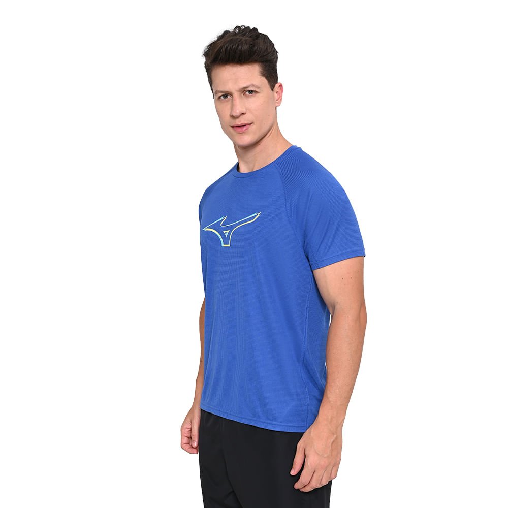 Camiseta de Corrida Masculina Mizuno Run Easy 4 Azul 3