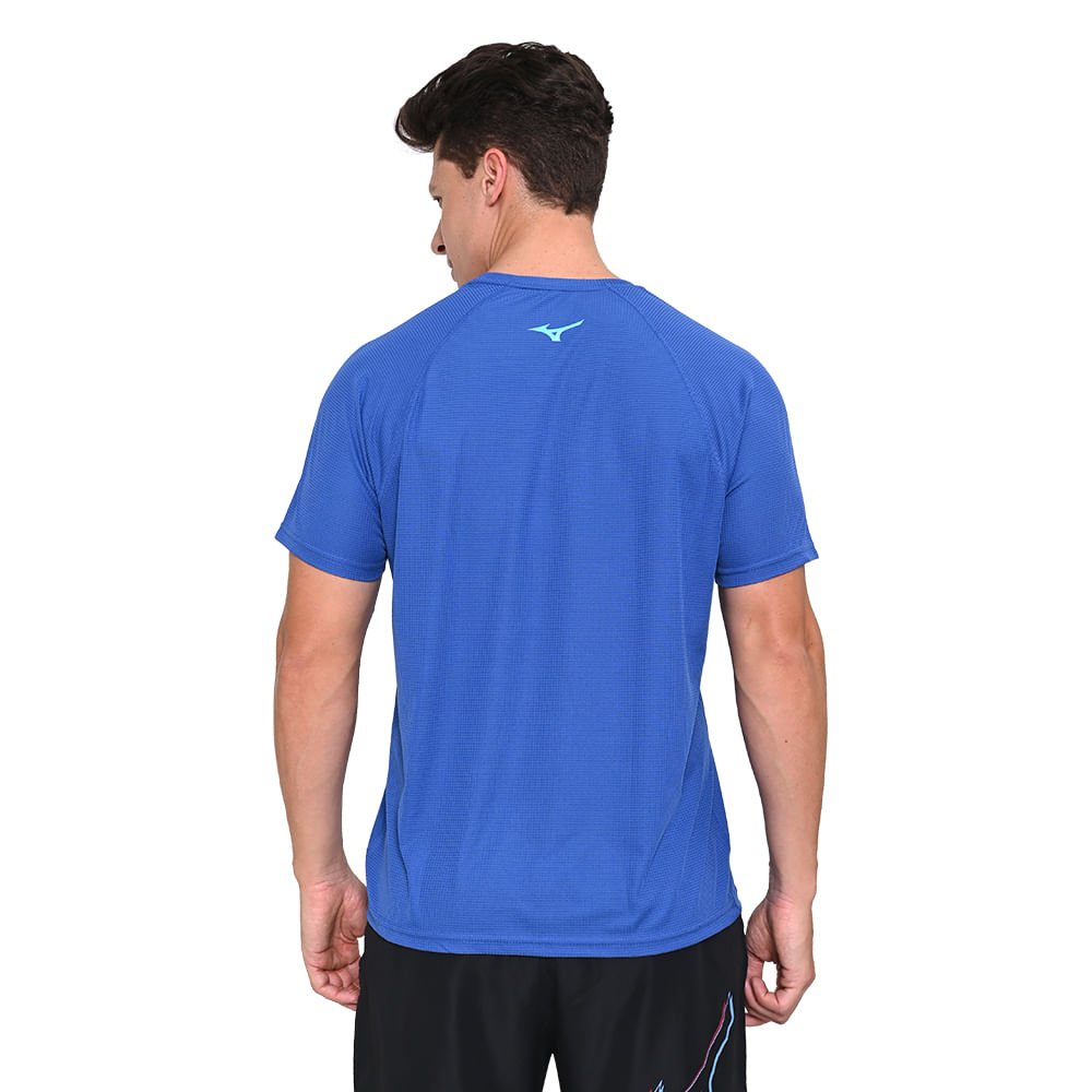 Camiseta de Corrida Masculina Mizuno Run Easy 4 Azul 4