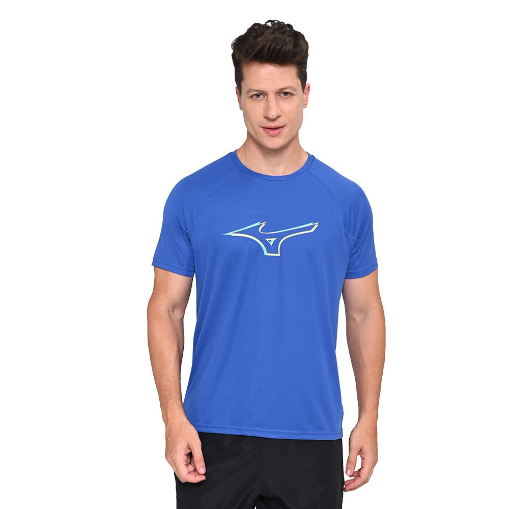 Camiseta de Corrida Masculina Mizuno Run Easy 4 Azul 2