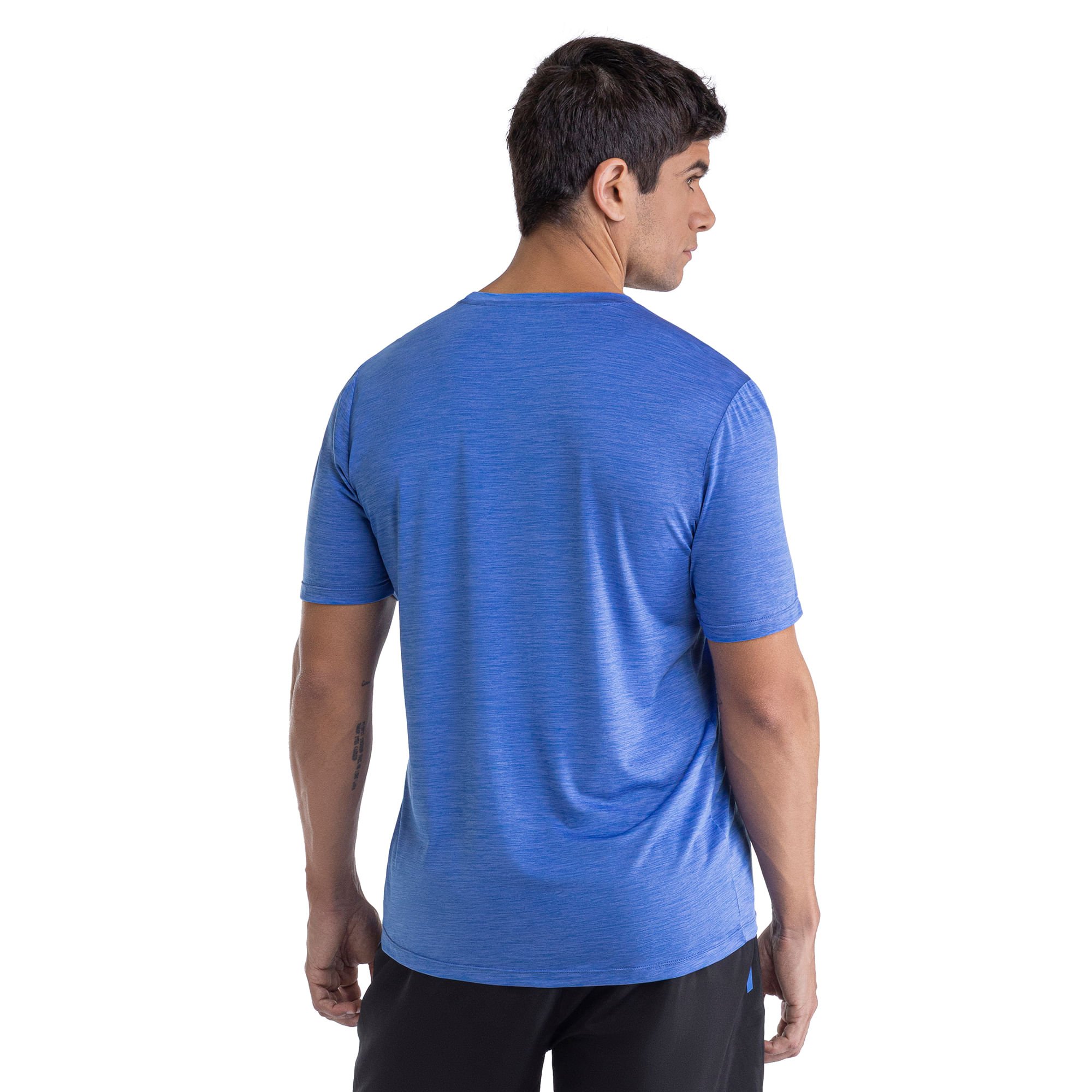Camiseta de Corrida Mizuno Run Spark 2 Mescla Masculina Azul 3