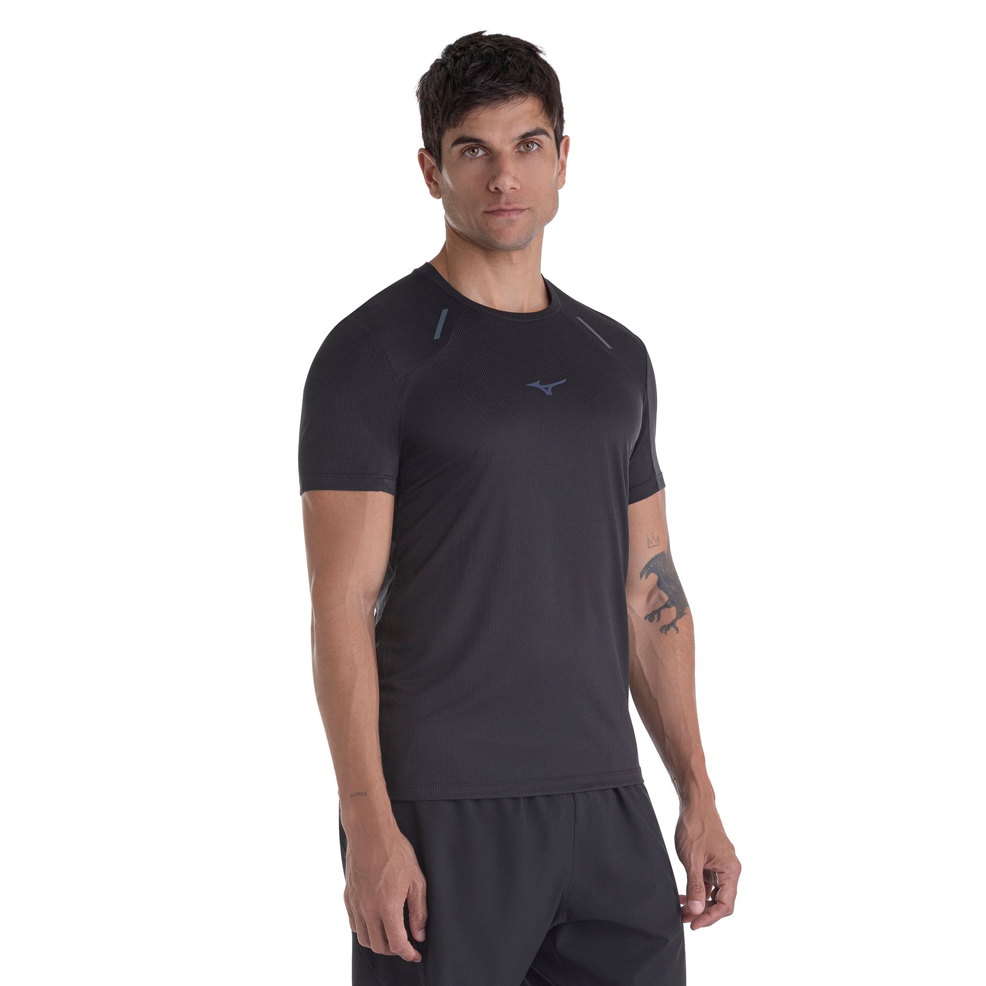 Camiseta de Corrida Mizuno High 3 Masculina Preto 2