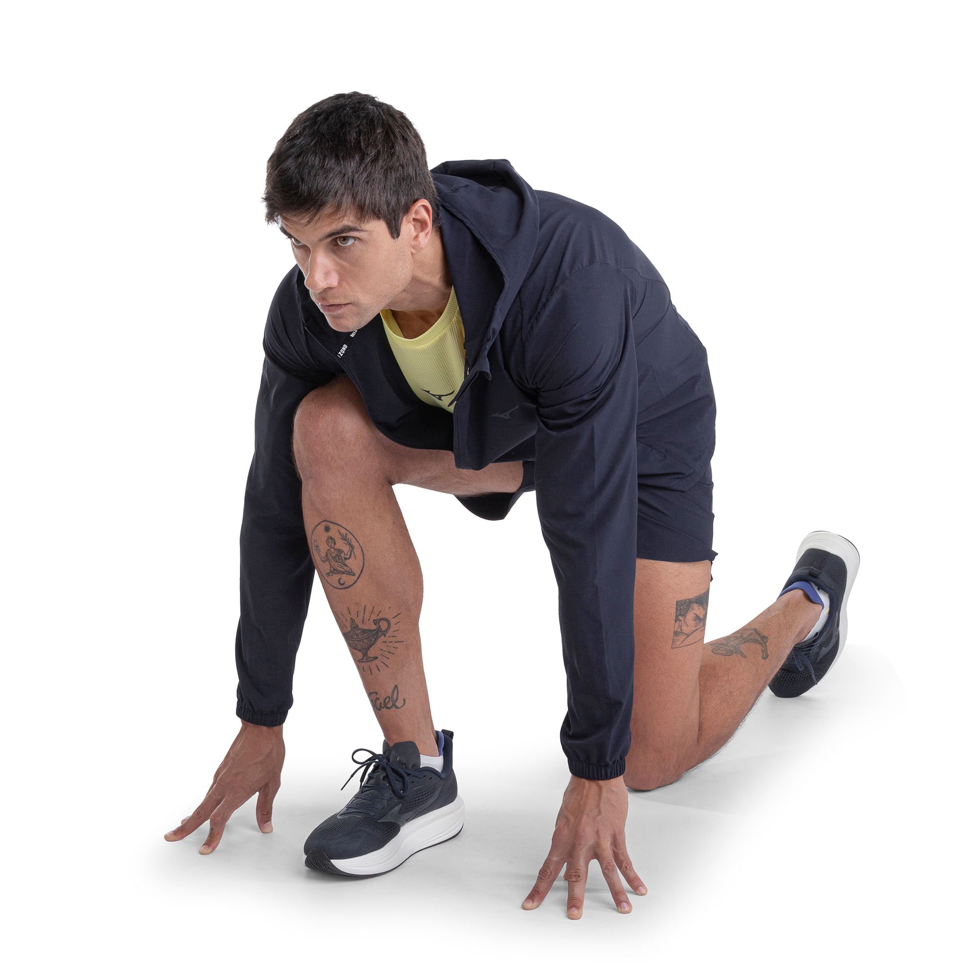 Jaqueta de Corrida Mizuno High 3 Masculina Azul Marinho 9