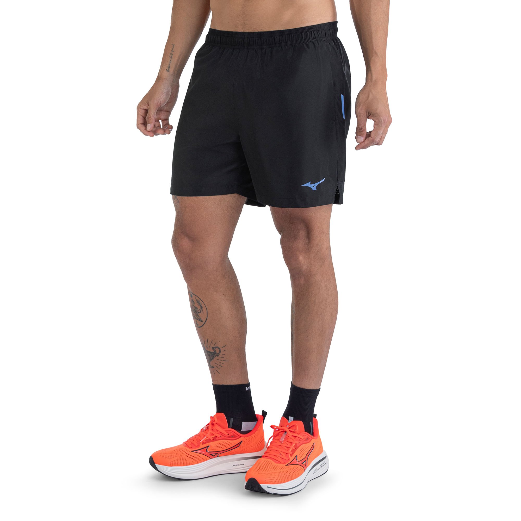 Bermuda de corrida Mizuno Run Easy 5 Masculina Preto 2