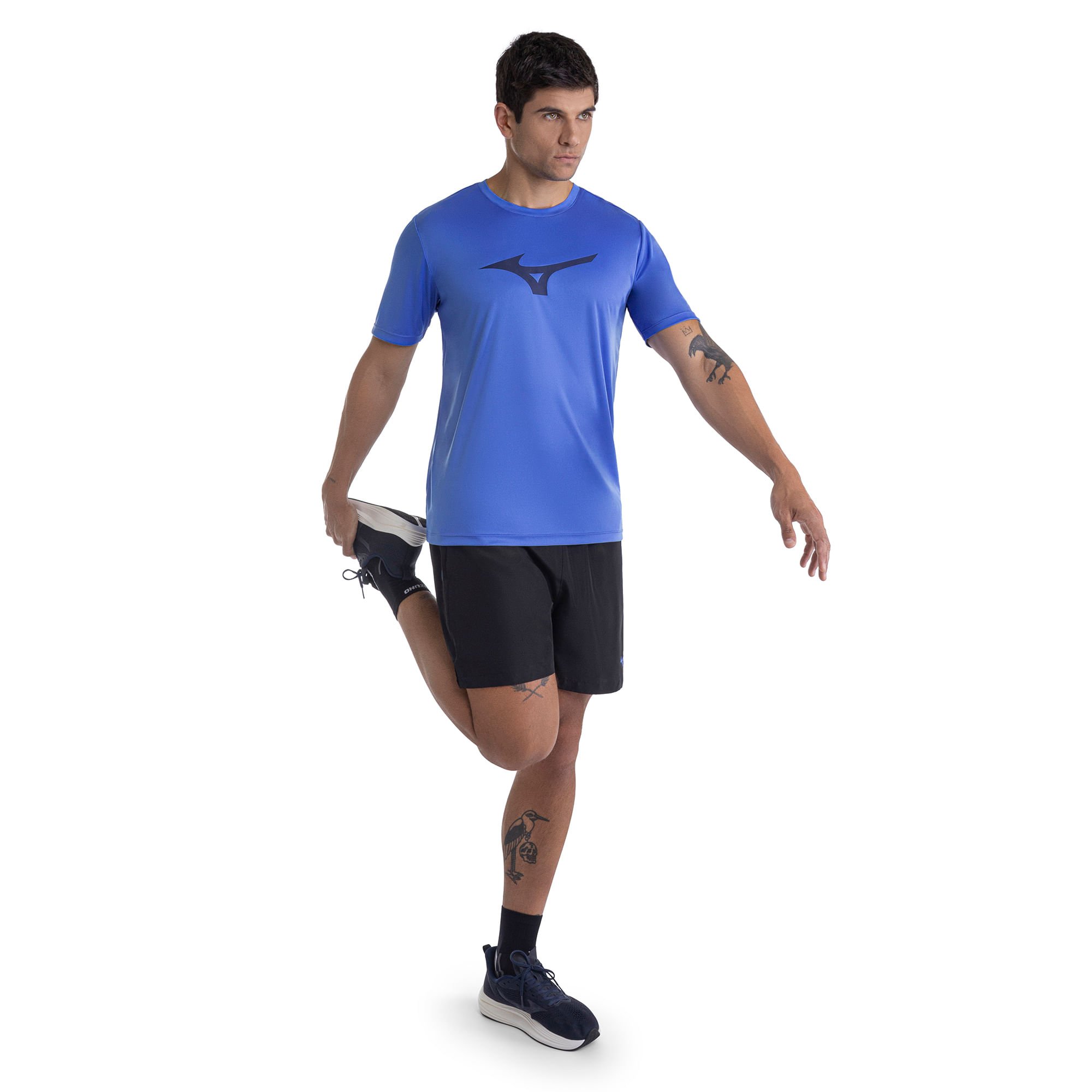 Camiseta de Corrida Mizuno Run Spark Masculina Azul 4