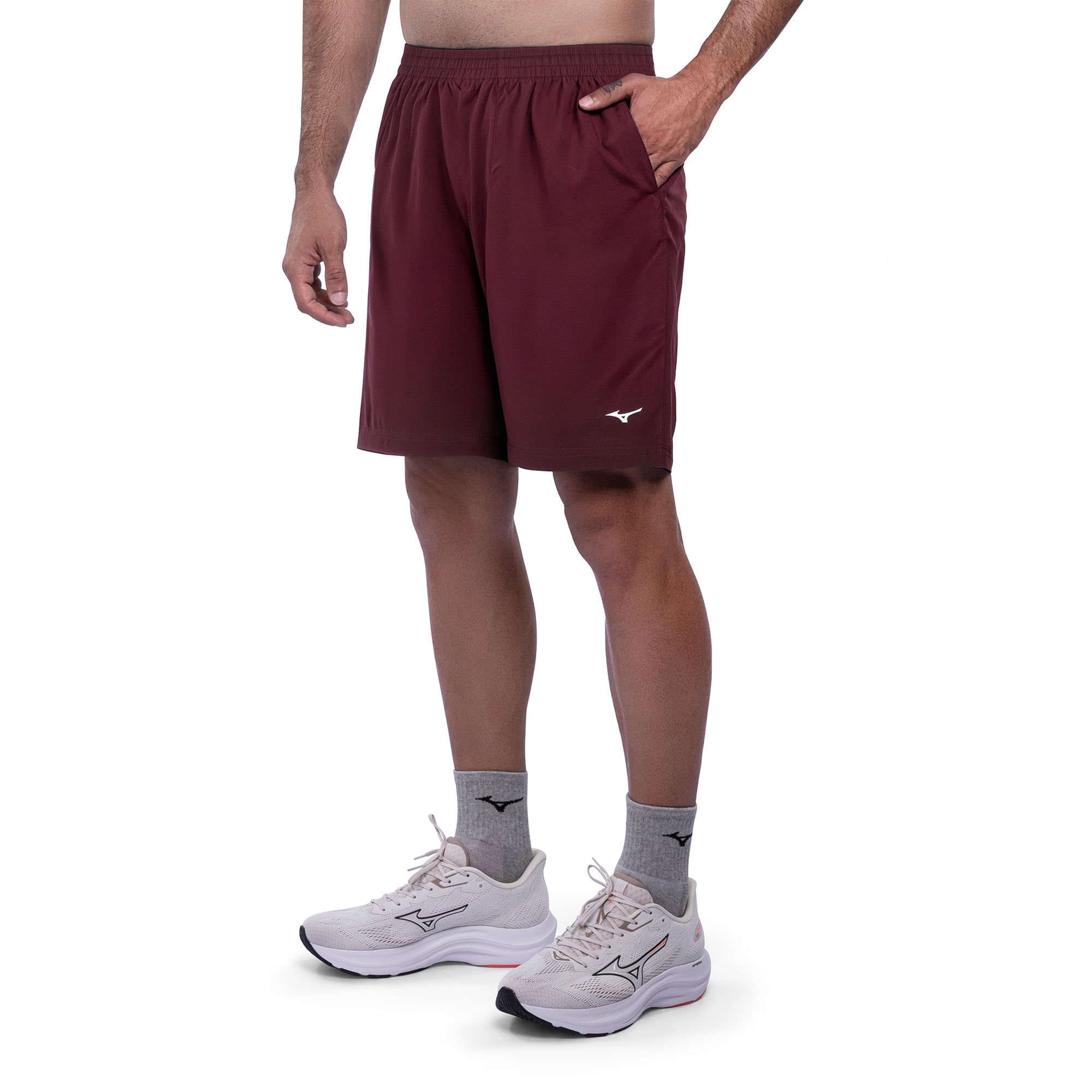 Bermuda de Treino Mizuno Energy 7 Masculina Bordô 2