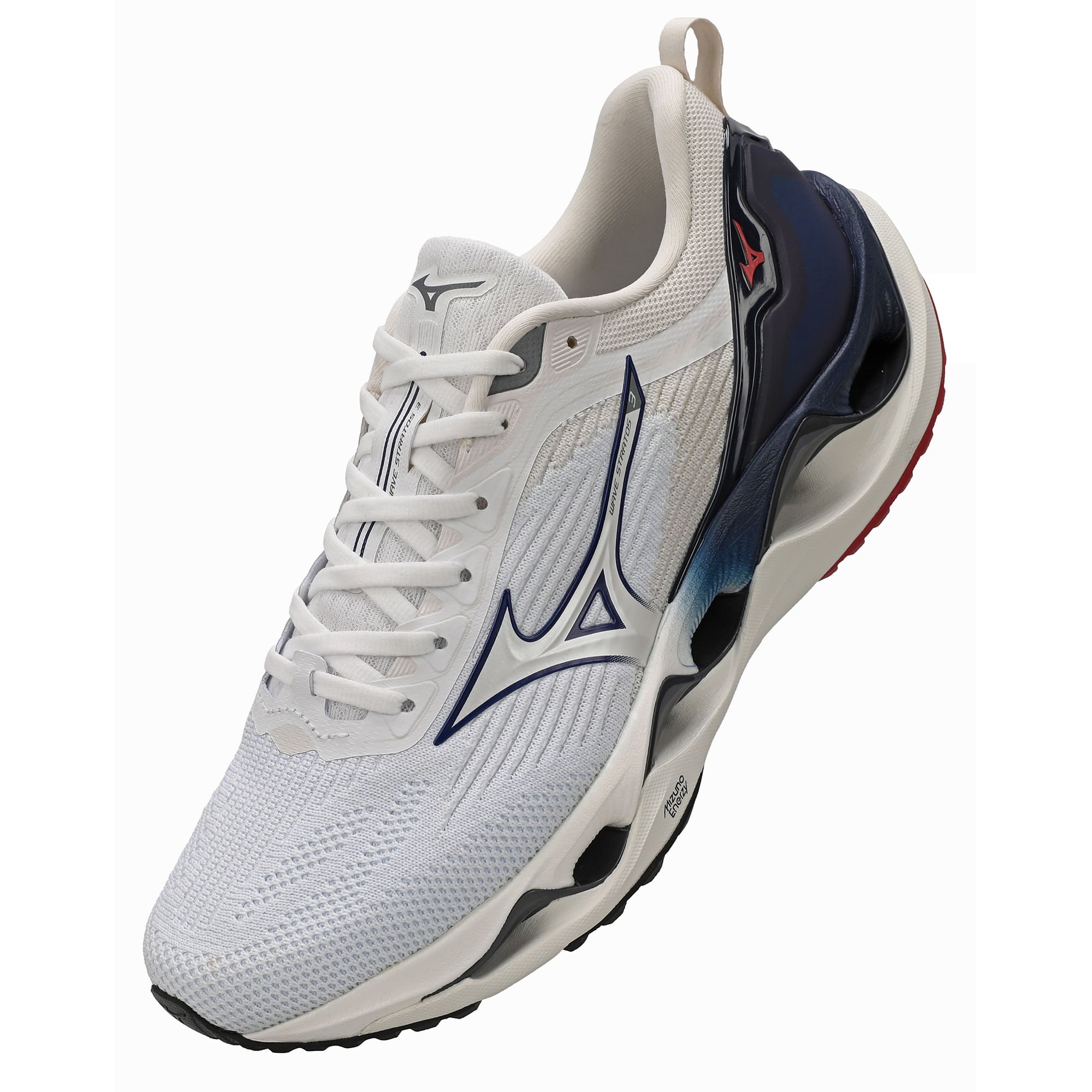 Tênis de Corrida Mizuno Wave Stratos 3 Masculino Branco 5