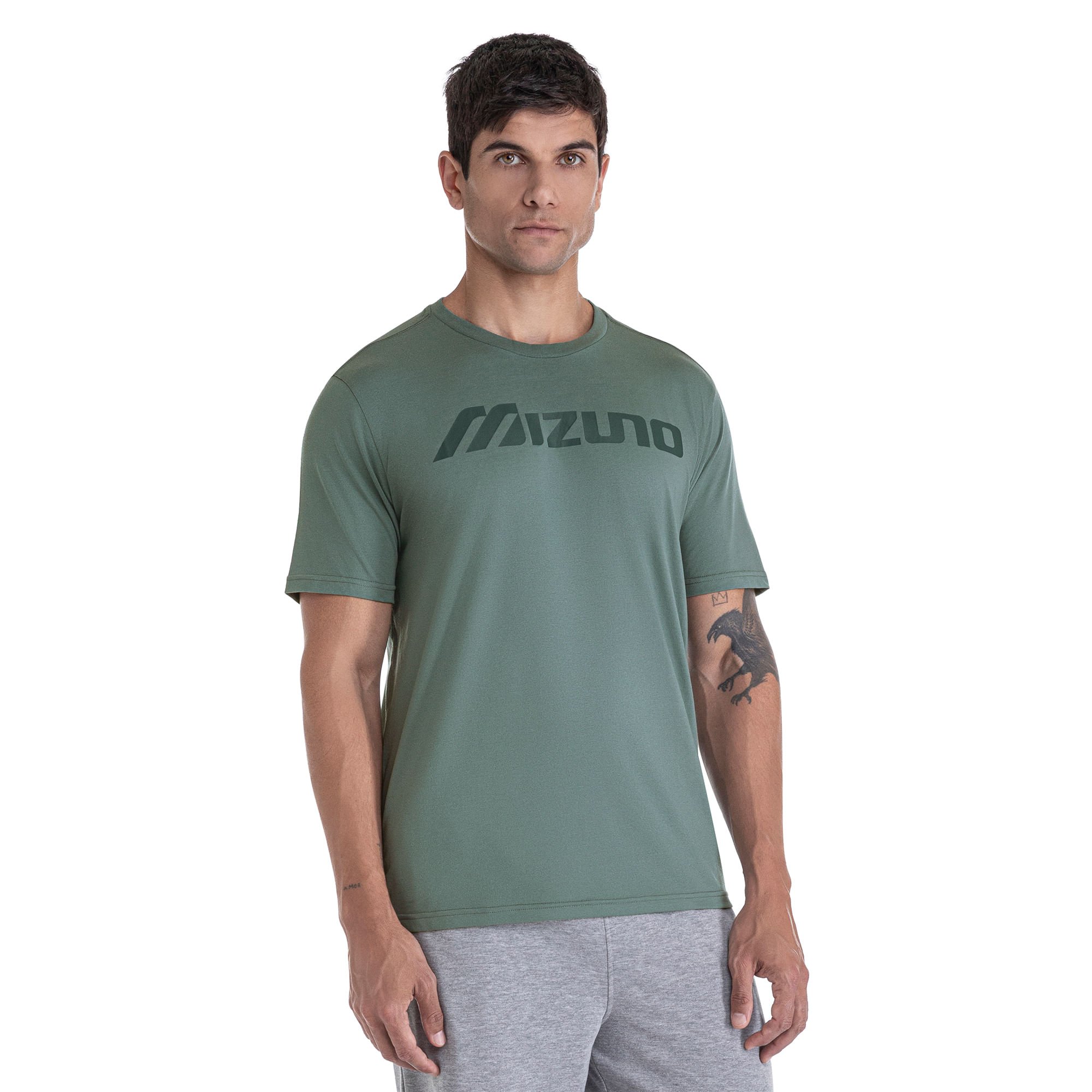 Camiseta Mizuno Big Logo Masculina Verde 2