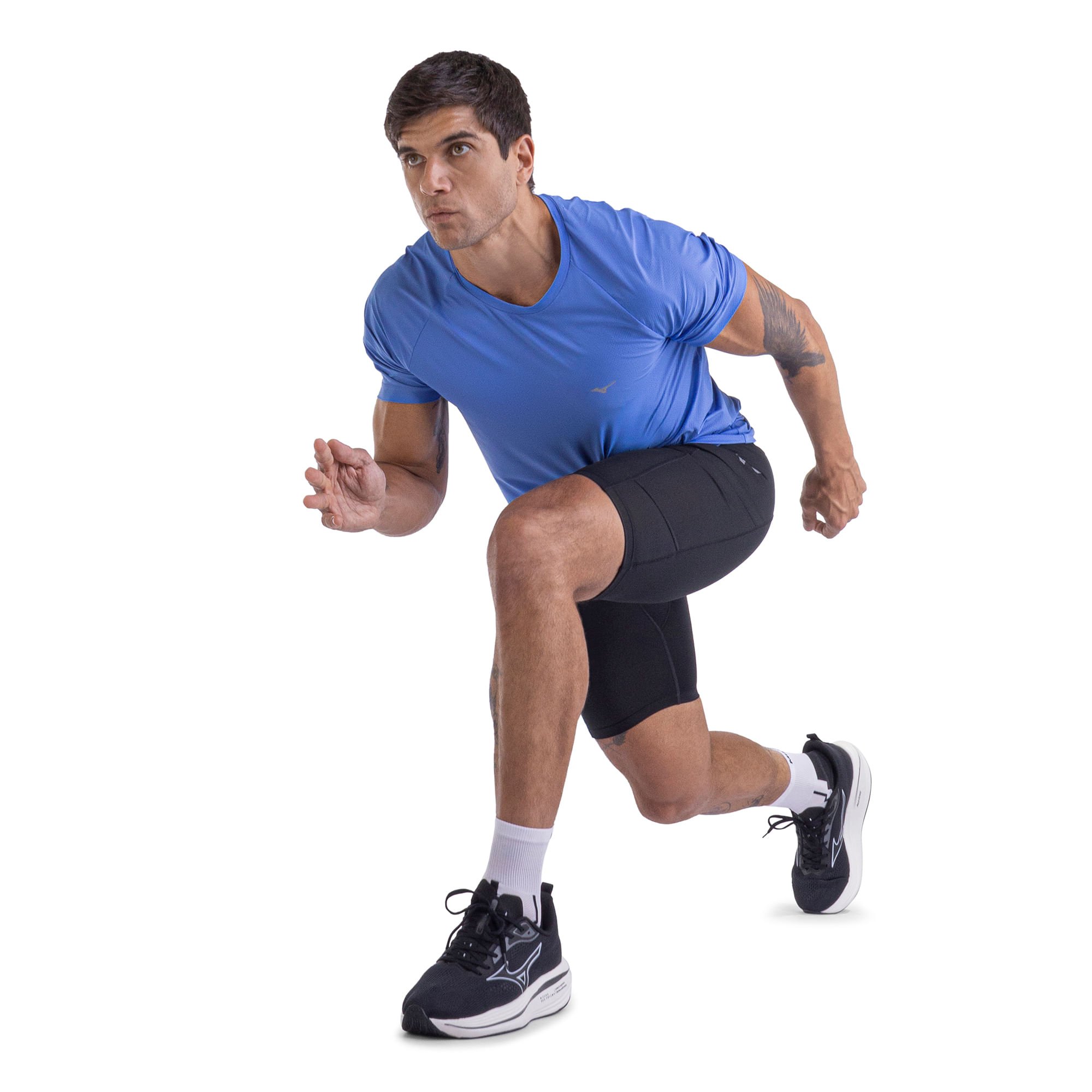 Camiseta de Corrida Mizuno Pro UV Azul 4